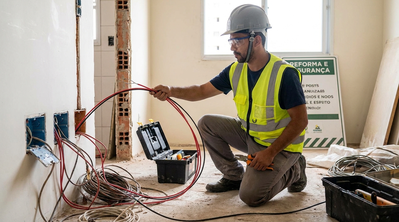 Substituição de fios antigos em Belém‑PA